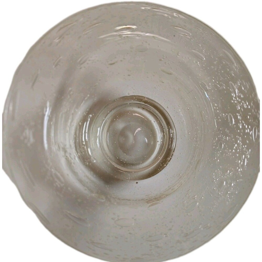 Vintage Hand Blown Bubble Glass Footed Bowl 8" Round 4" Tall - Picture 2 of 13